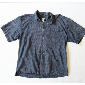 Utility Blue Plaid Short Sleeve Button Down Shirt sz XL